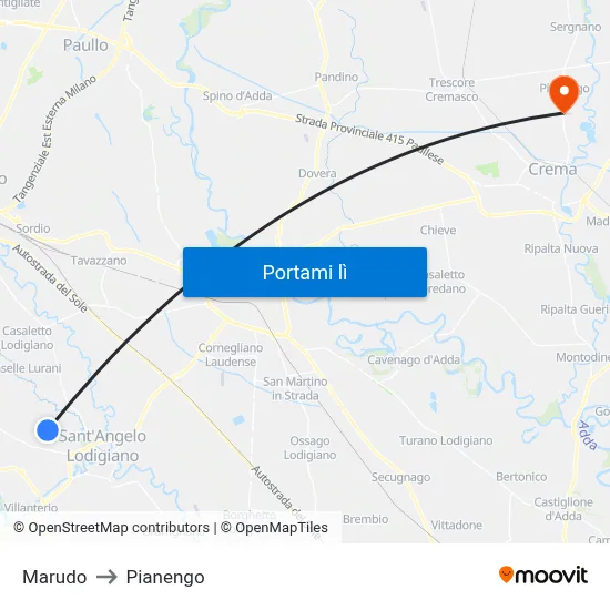 Marudo to Pianengo map