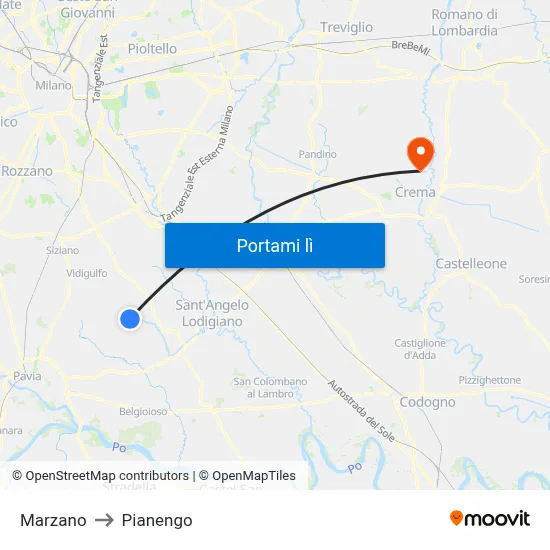 Marzano to Pianengo map