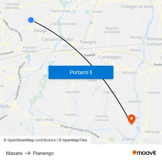 Masate to Pianengo map