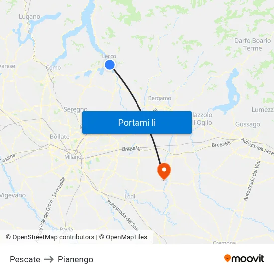 Pescate to Pianengo map
