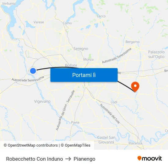 Robecchetto Con Induno to Pianengo map