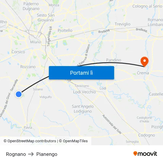 Rognano to Pianengo map