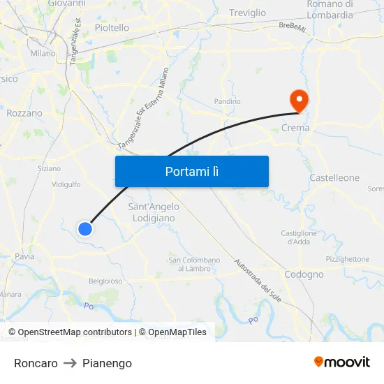 Roncaro to Pianengo map