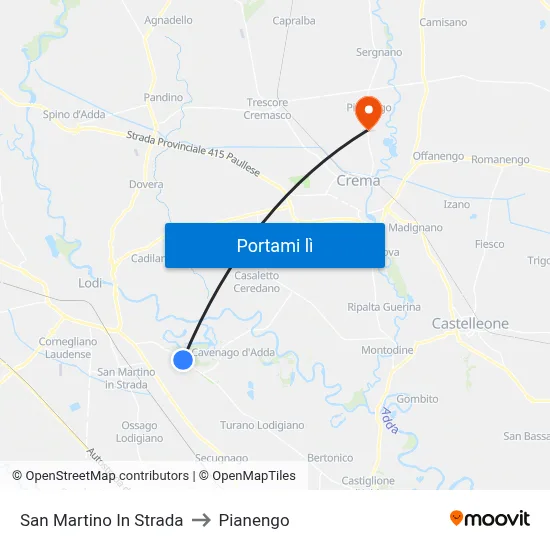 San Martino In Strada to Pianengo map