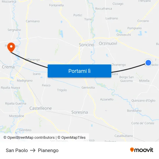 San Paolo to Pianengo map