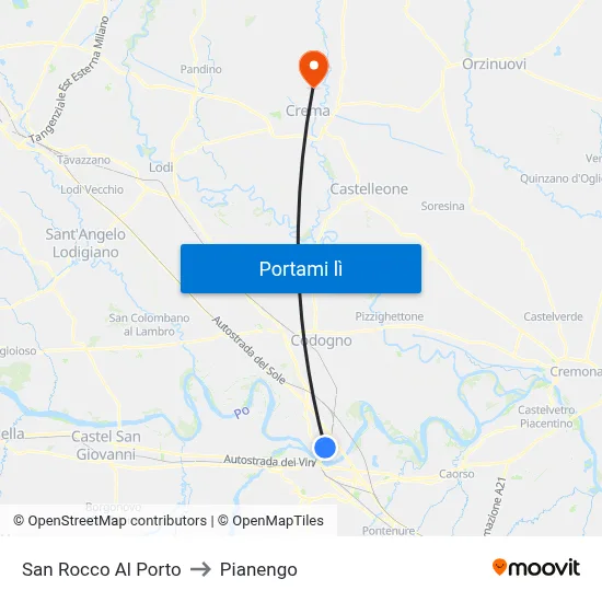 San Rocco Al Porto to Pianengo map