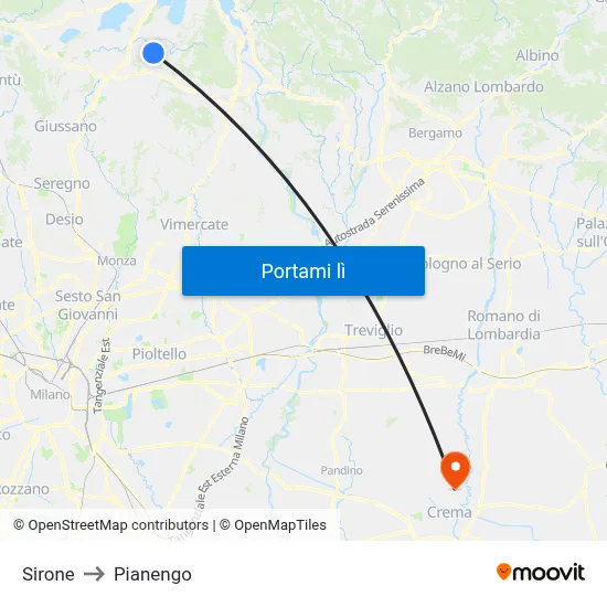Sirone to Pianengo map