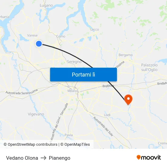 Vedano Olona to Pianengo map