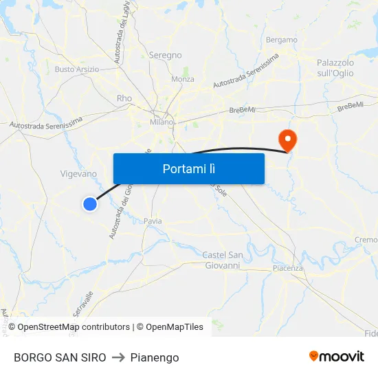 BORGO SAN SIRO to Pianengo map