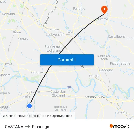 CASTANA to Pianengo map