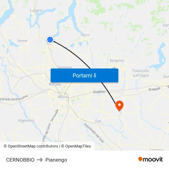 CERNOBBIO to Pianengo map