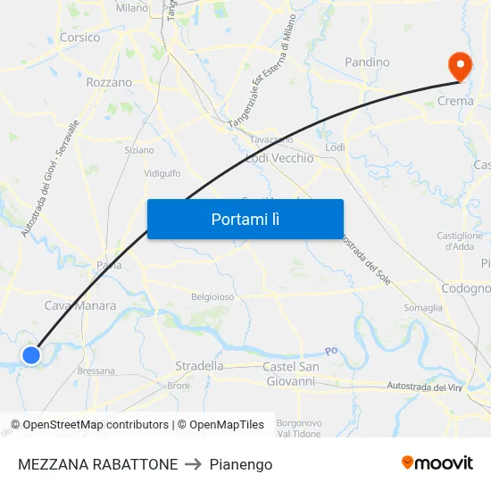 MEZZANA RABATTONE to Pianengo map