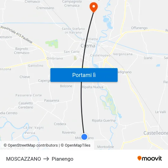 MOSCAZZANO to Pianengo map