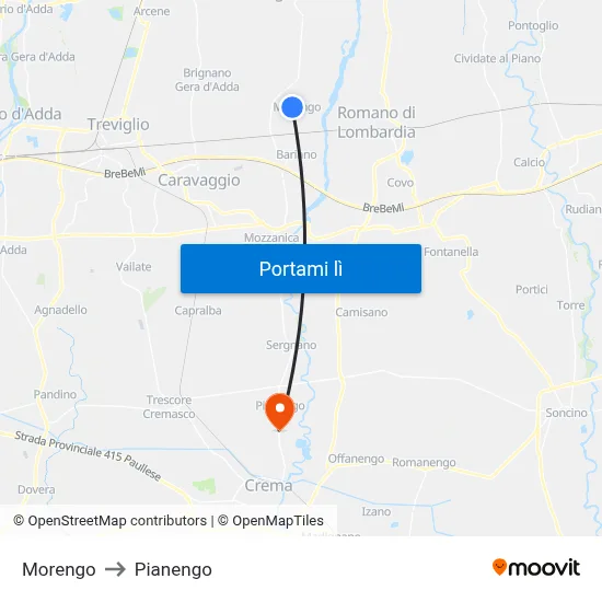 Morengo to Pianengo map