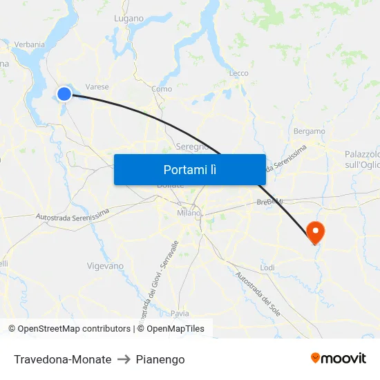 Travedona-Monate to Pianengo map