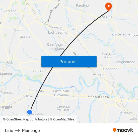 Lirio to Pianengo map