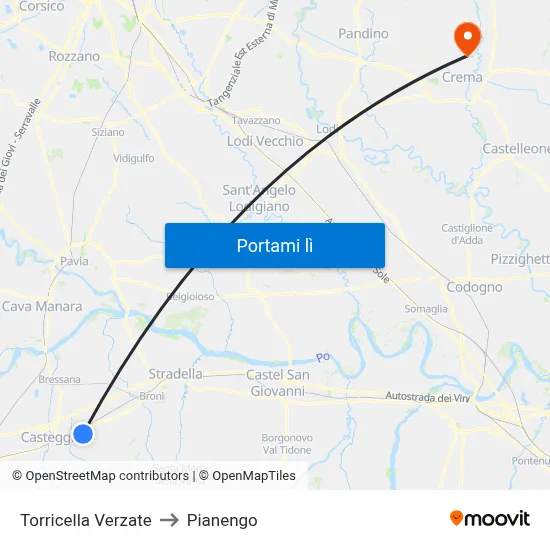 Torricella Verzate to Pianengo map
