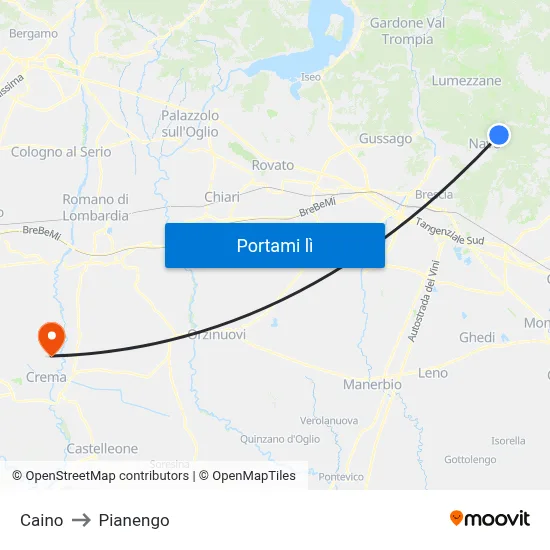 Caino to Pianengo map