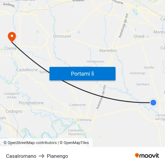 Casalromano to Pianengo map