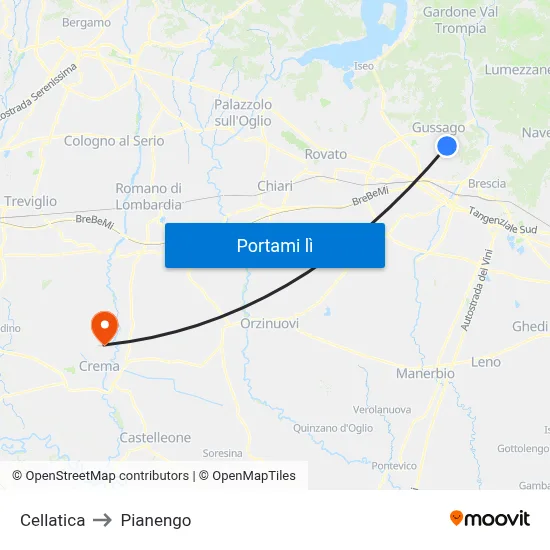 Cellatica to Pianengo map