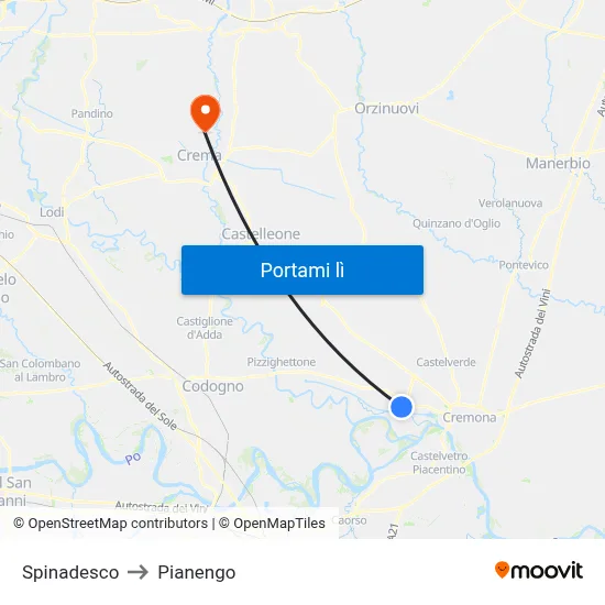 Spinadesco to Pianengo map