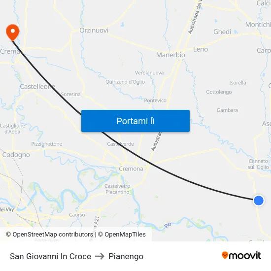 San Giovanni In Croce to Pianengo map
