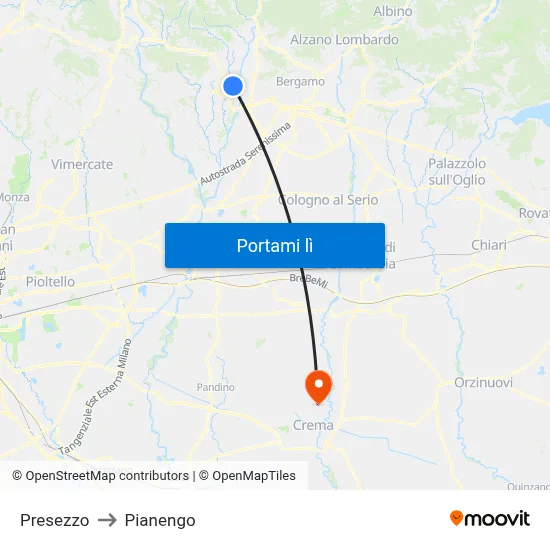 Presezzo to Pianengo map
