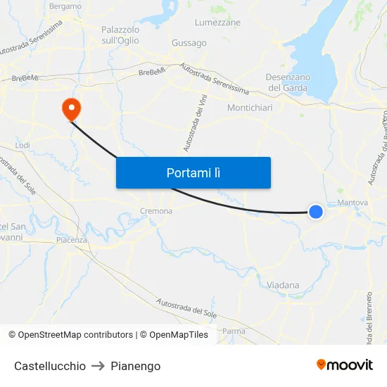 Castellucchio to Pianengo map