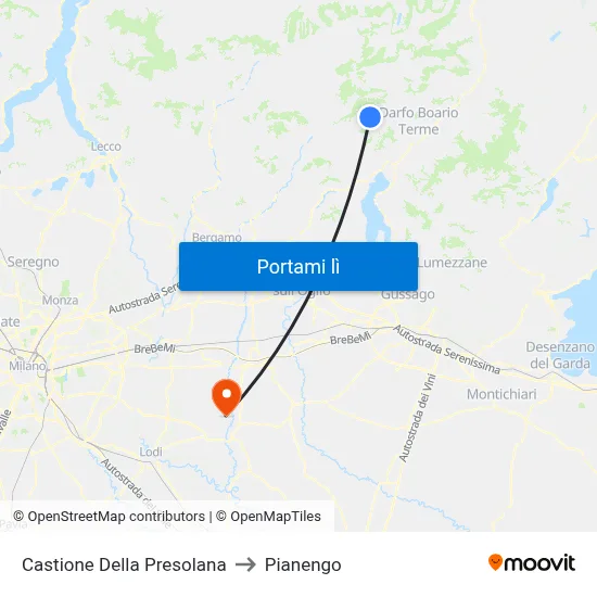 Castione Della Presolana to Pianengo map