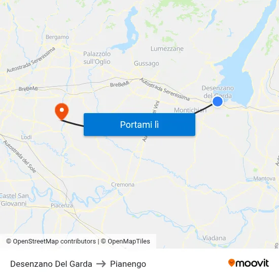 Desenzano Del Garda to Pianengo map