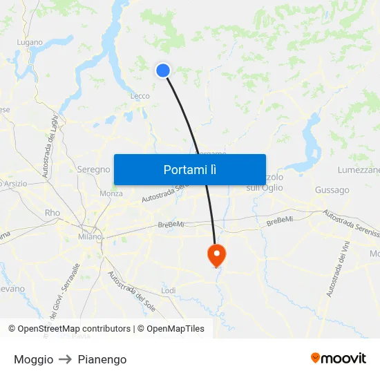 Moggio to Pianengo map