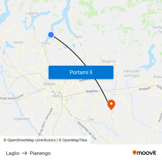 Laglio to Pianengo map