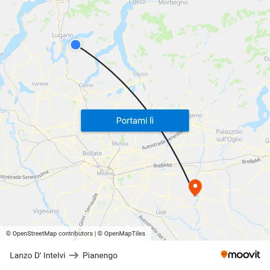 Lanzo D' Intelvi to Pianengo map