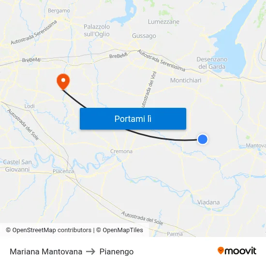 Mariana Mantovana to Pianengo map