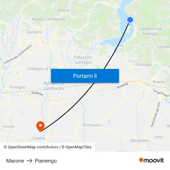 Marone to Pianengo map