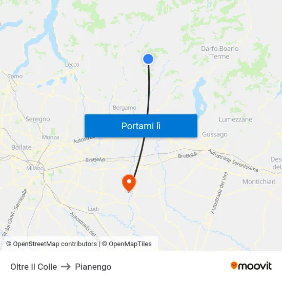 Oltre Il Colle to Pianengo map