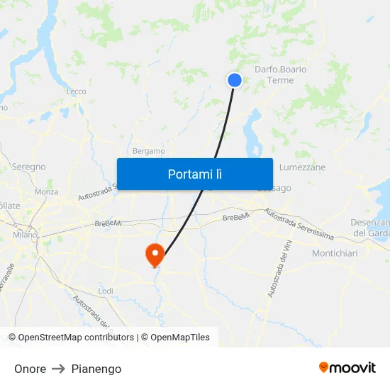 Onore to Pianengo map