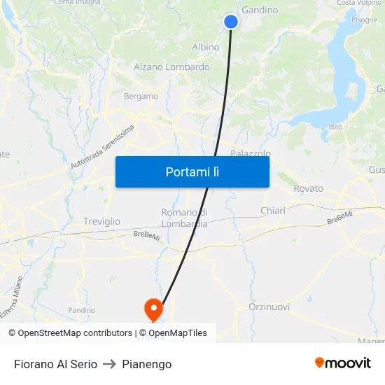 Fiorano Al Serio to Pianengo map