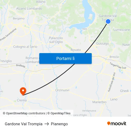 Gardone Val Trompia to Pianengo map