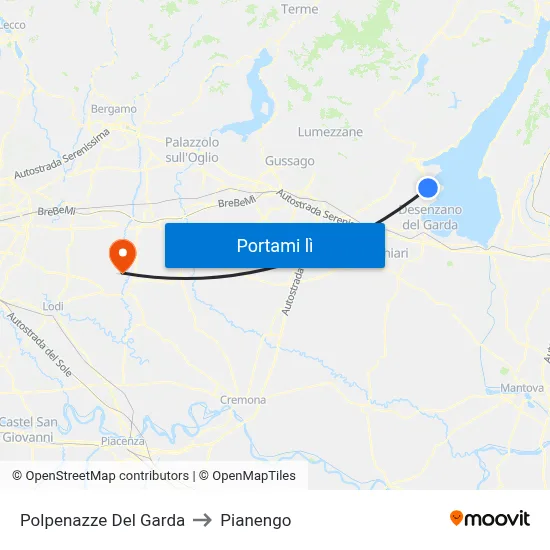 Polpenazze Del Garda to Pianengo map