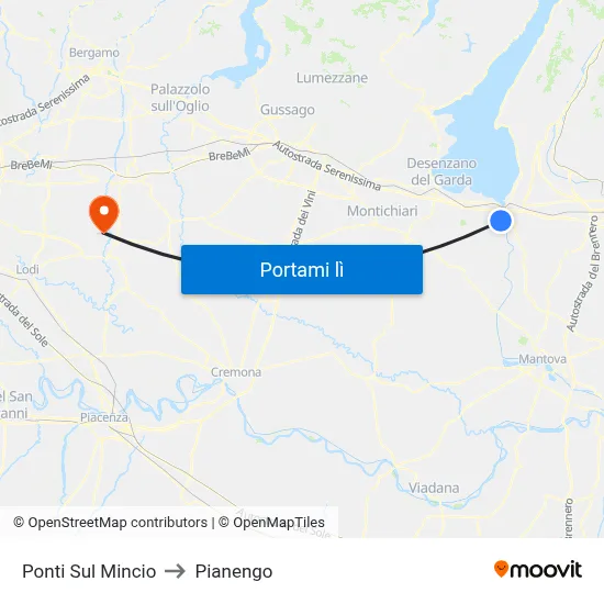 Ponti Sul Mincio to Pianengo map