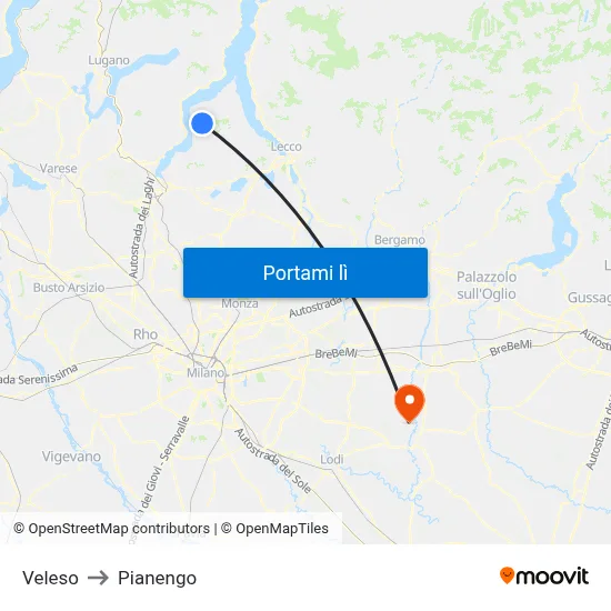 Veleso to Pianengo map