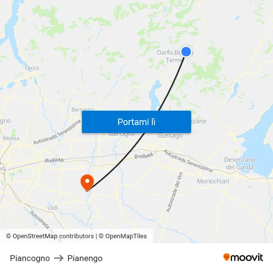 Piancogno to Pianengo map