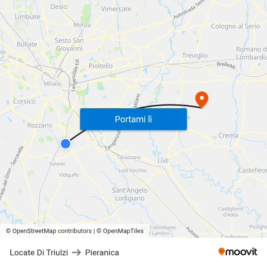 Locate Di Triulzi to Pieranica map