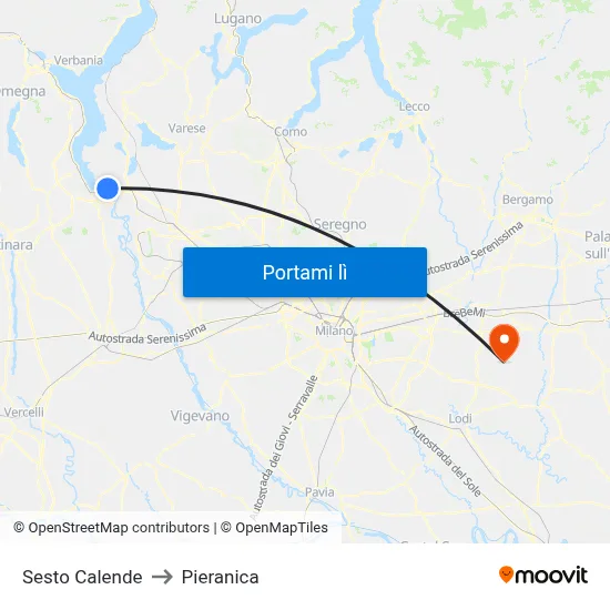 Sesto Calende to Pieranica map