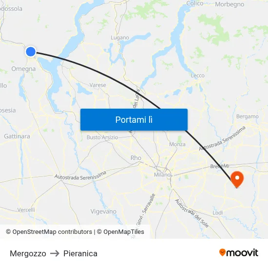 Mergozzo to Pieranica map