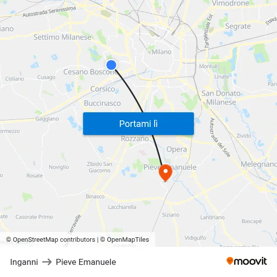 Inganni to Pieve Emanuele map