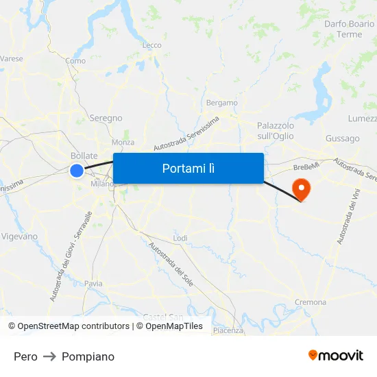 Pero to Pompiano map