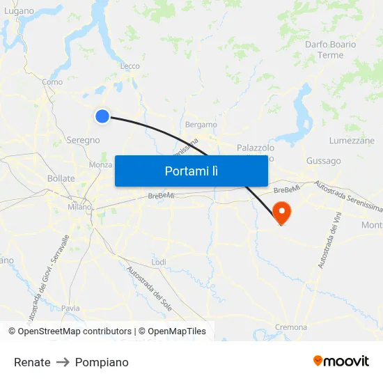 Renate to Pompiano map