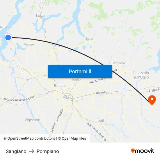 Sangiano to Pompiano map